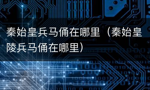秦始皇兵马俑在哪里（秦始皇陵兵马俑在哪里）