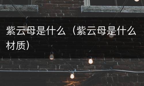 紫云母是什么（紫云母是什么材质）