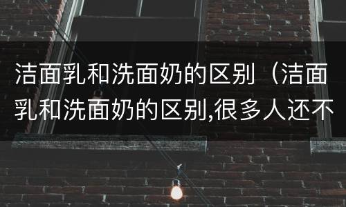 洁面乳和洗面奶的区别（洁面乳和洗面奶的区别,很多人还不知道自己适合哪种...）