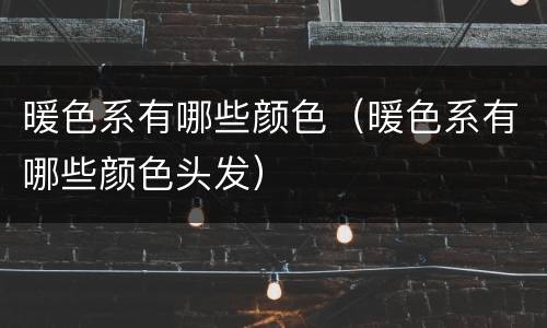 暖色系有哪些颜色（暖色系有哪些颜色头发）