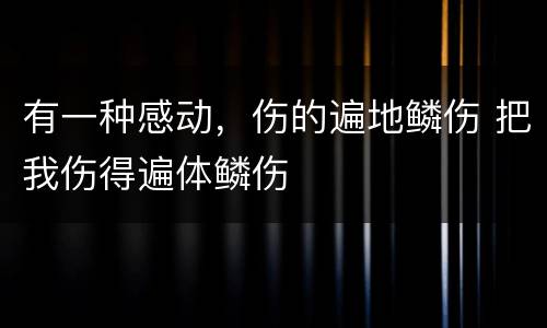 有一种感动，伤的遍地鳞伤 把我伤得遍体鳞伤