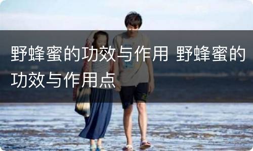 野蜂蜜的功效与作用 野蜂蜜的功效与作用点