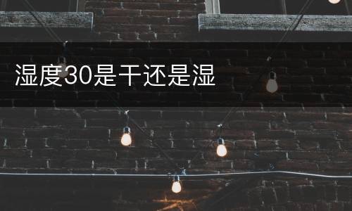 湿度30是干还是湿