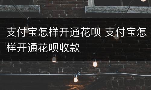 支付宝怎样开通花呗 支付宝怎样开通花呗收款