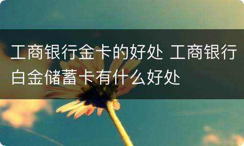 工商银行金卡的好处 工商银行白金储蓄卡有什么好处