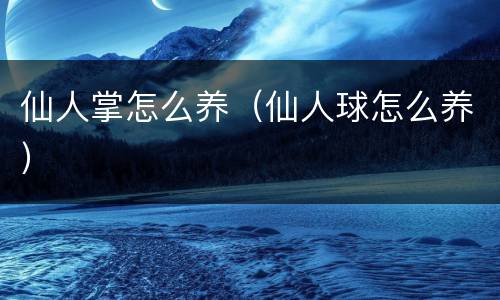 仙人掌怎么养（仙人球怎么养）