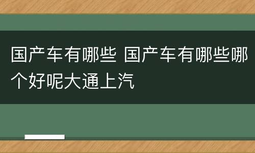 国产车有哪些 国产车有哪些哪个好呢大通上汽