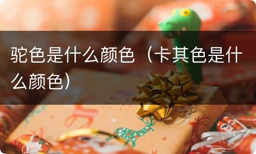 驼色是什么颜色（卡其色是什么颜色）