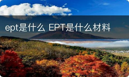 ept是什么 EPT是什么材料