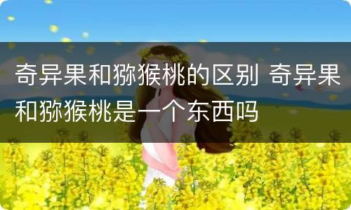 奇异果和猕猴桃的区别 奇异果和猕猴桃是一个东西吗