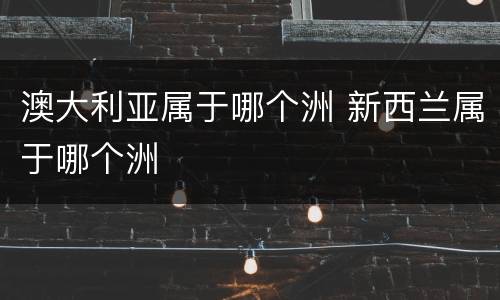 澳大利亚属于哪个洲 新西兰属于哪个洲