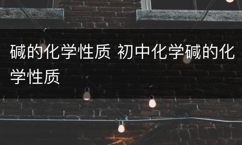 碱的化学性质 初中化学碱的化学性质