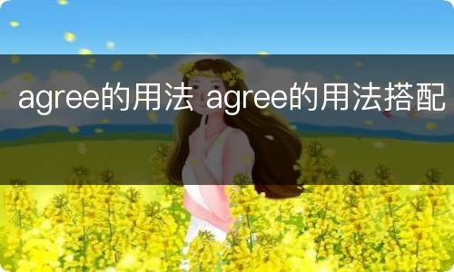 agree的用法 agree的用法搭配