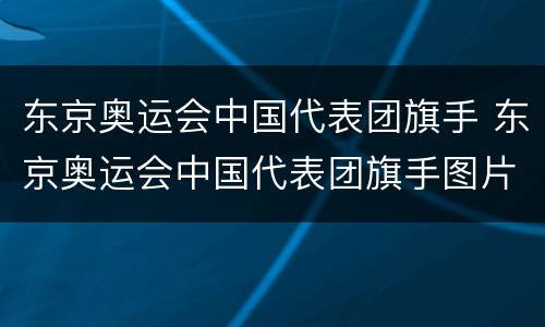 东京奥运会中国代表团旗手 东京奥运会中国代表团旗手图片
