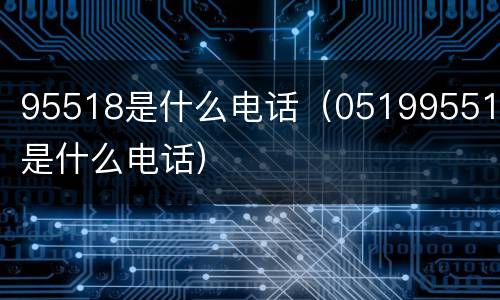 95518是什么电话（051995518是什么电话）