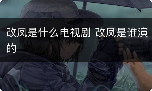 改凤是什么电视剧 改凤是谁演的