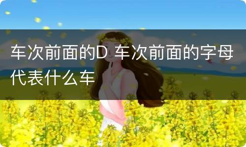 车次前面的D 车次前面的字母代表什么车