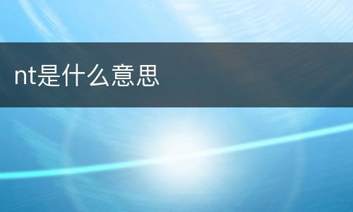 nt是什么意思