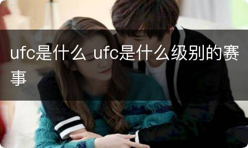 ufc是什么 ufc是什么级别的赛事