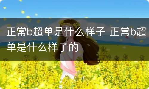 正常b超单是什么样子 正常b超单是什么样子的