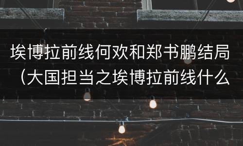 埃博拉前线何欢和郑书鹏结局（大国担当之埃博拉前线什么时候杀青）