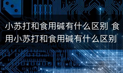 小苏打和食用碱有什么区别 食用小苏打和食用碱有什么区别