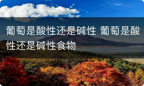 葡萄是酸性还是碱性 葡萄是酸性还是碱性食物