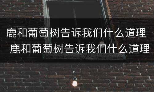 鹿和葡萄树告诉我们什么道理 鹿和葡萄树告诉我们什么道理和启示