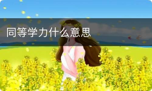 同等学力什么意思
