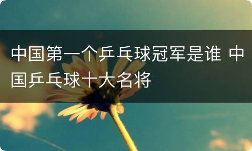 中国第一个乒乓球冠军是谁 中国乒乓球十大名将