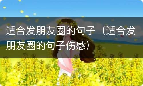 适合发朋友圈的句子（适合发朋友圈的句子伤感）