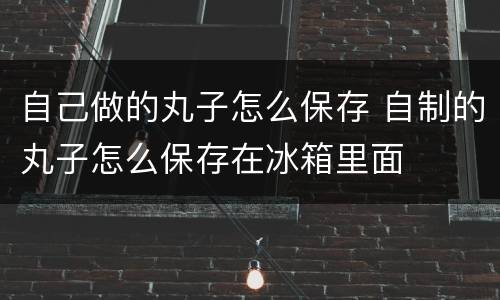 自己做的丸子怎么保存 自制的丸子怎么保存在冰箱里面