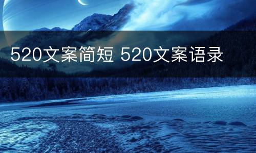 520文案简短 520文案语录
