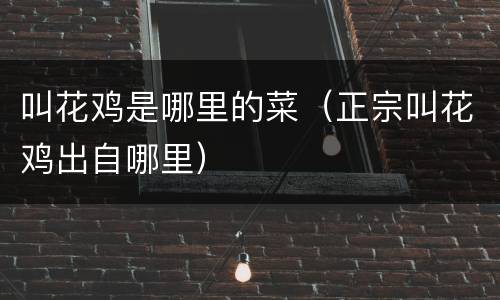 叫花鸡是哪里的菜（正宗叫花鸡出自哪里）