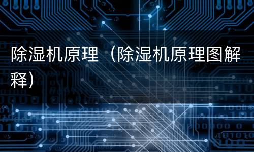 除湿机原理（除湿机原理图解释）