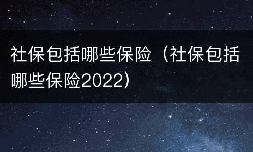 社保包括哪些保险（社保包括哪些保险2022）