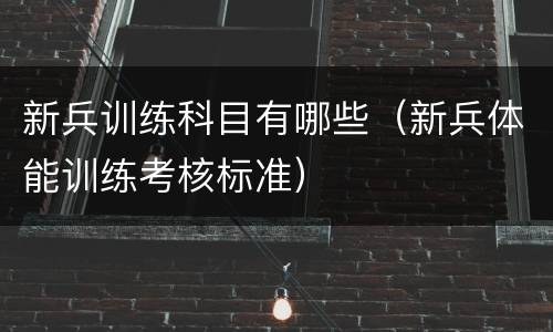 新兵训练科目有哪些(新兵体能训练考核标准) 新兵训练科目有哪些(新兵体能训练考核标准)
