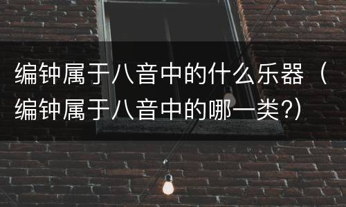编钟属于八音中的什么乐器（编钟属于八音中的哪一类?）