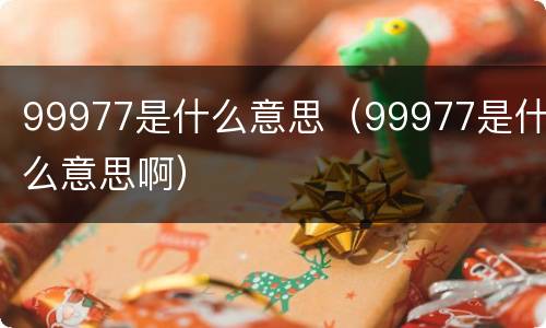 99977是什么意思（99977是什么意思啊）