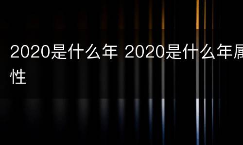 2020是什么年 2020是什么年属性