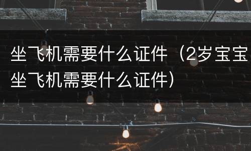 坐飞机需要什么证件（2岁宝宝坐飞机需要什么证件）