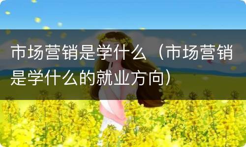 市场营销是学什么（市场营销是学什么的就业方向）