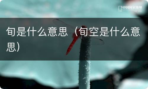 旬是什么意思（旬空是什么意思）