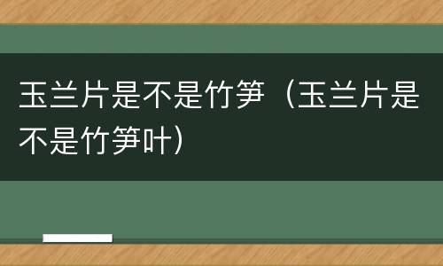 玉兰片是不是竹笋（玉兰片是不是竹笋叶）