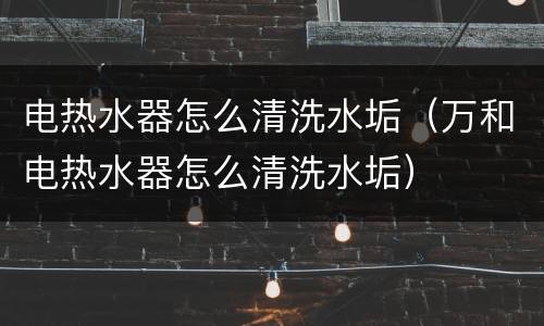电热水器怎么清洗水垢（万和电热水器怎么清洗水垢）