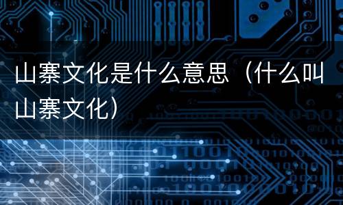 山寨文化是什么意思（什么叫山寨文化）