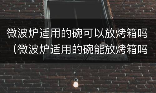 微波炉适用的碗可以放烤箱吗（微波炉适用的碗能放烤箱吗）