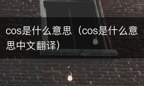 cos是什么意思（cos是什么意思中文翻译）