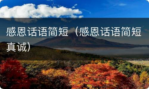 感恩话语简短（感恩话语简短真诚）