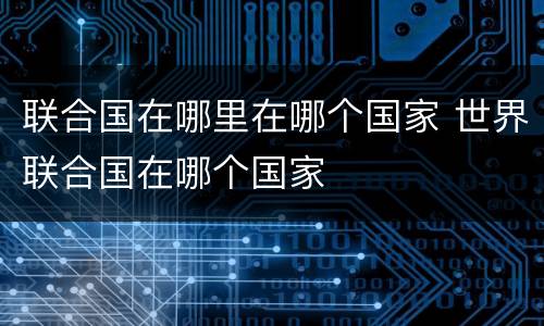 联合国在哪里在哪个国家 世界联合国在哪个国家